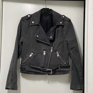AllSaints - Balfern Denim Biker Jacket - size 2